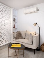Studio | Living area | 32-inch Smart TV with digital channels, TV, fireplace