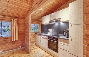 Fridge, stovetop, dishwasher, coffee/tea maker