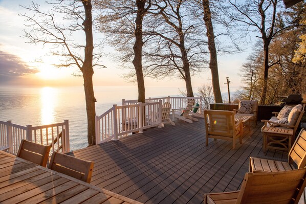 Terrace/patio - Classic Lake MI Cottage w/Beach and Incredible Views (West Olive)