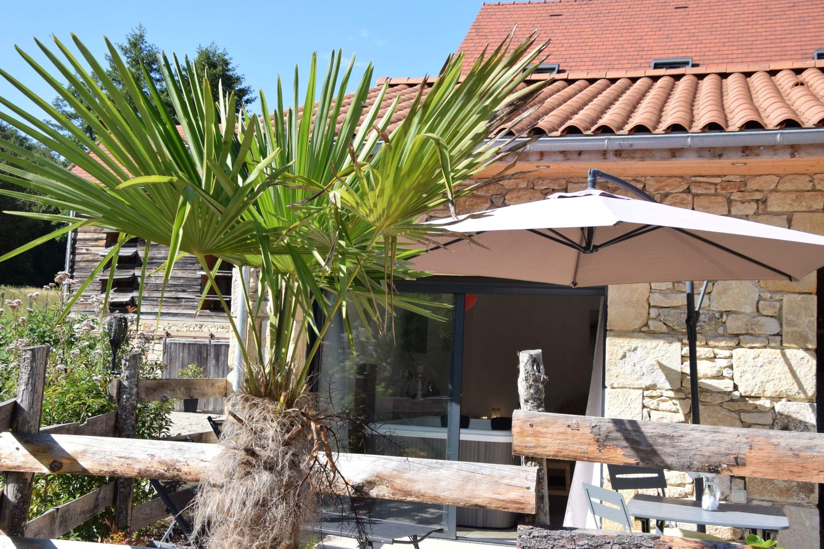 Romantisches Ferienhaus, Whirlpool (L'Étoile Spa) | Aussenbereich