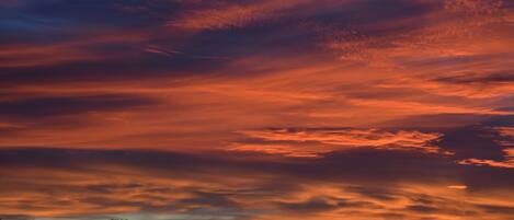 A sunset with a vibrant sky.