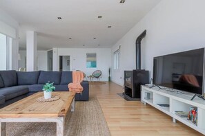 TV connectée, cheminée, chaîne hi-fi