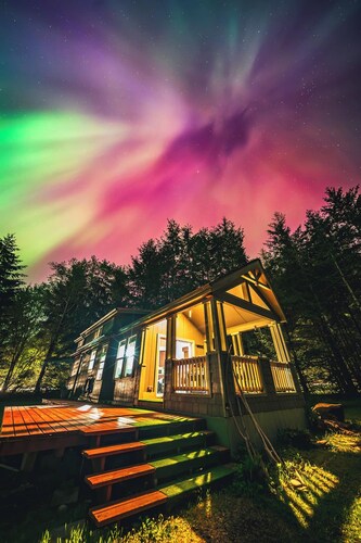 Walk out the front door, across a grass lawn and onto a sandy beach