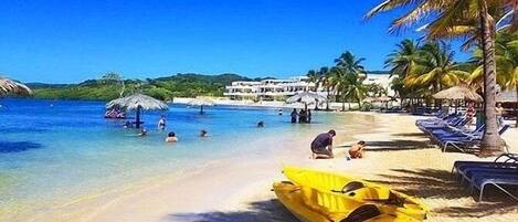 Sun-loungers, beach towels