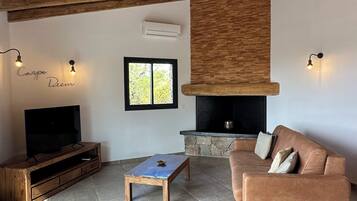 TV, fireplace, DVD player, stereo