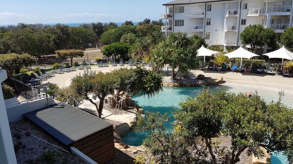 2 outdoor pools, sun loungers