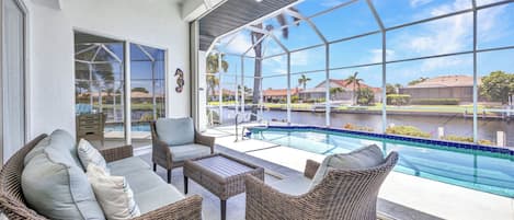 Piscine extérieure, piscine chauffée