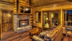 Chalet rustique, 3 chambres | Salle de séjour