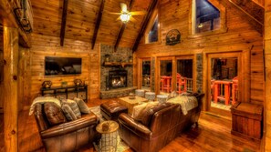 Cabin, 3 Bedrooms | Living room - A Cub's Retreat by Escape to Blue Ridge (Ellijay)