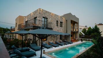 Outdoor pool, open 10:30 AM to 8:00 PM, pool umbrellas, sun loungers