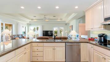 Fridge, microwave, stovetop, dishwasher