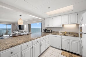 Fridge, microwave, oven, stovetop - Three Bedroom Direct Oceanfront Condo with Pool (Ocean City)