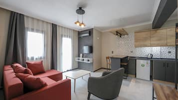 Apartamento luxo | 1 quarto, roupas de cama premium, escrivaninha, cortinas blackout