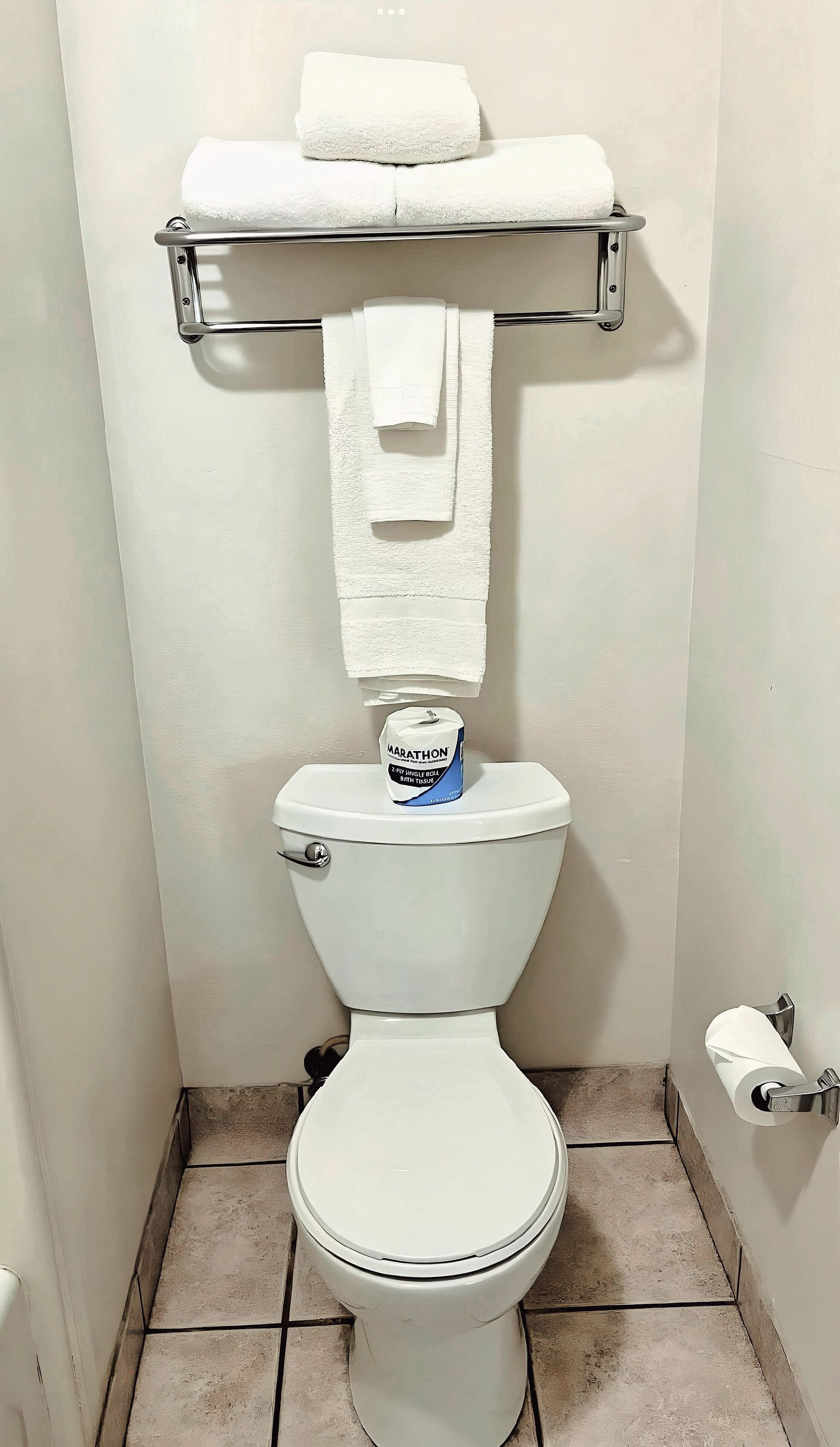 combined shower/bathtub, hair dryer, towels, soap