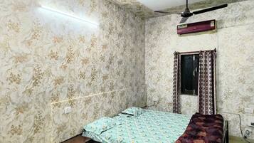 Individually decorated, individually furnished, desk, laptop workspace