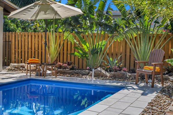 Pool - New Pool!!!! And tropical landscape! 3 bedroom 3 bath house near barefoot beach (Bonita Springs)