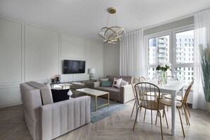 Premium-Apartment | 1 Schlafzimmer, Bügeleisen/Bügelbrett, kostenloses WLAN, Bettwäsche