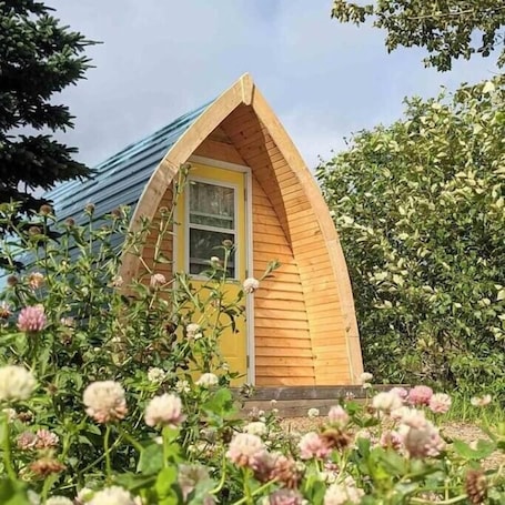 Exterior detail. Jack Pine Camping Pod