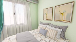 1 室のベッドルーム、WiFi、ベッドシーツ