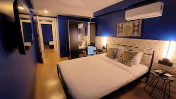 Free minibar, individually decorated, desk, laptop workspace