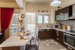 Fridge, microwave, oven, dishwasher - Downtown apartment in Chania (chania)