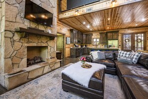 Smart TV, fireplace, table football