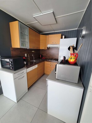 Fridge, microwave, dishwasher, toaster