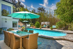 A heated pool - Modern Beverly Hills All-Suite Estate | Pool, Hot Tub | 9 Mins to Rodeo Drive (Beverly Hills)