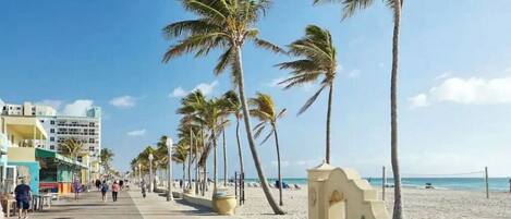 On the beach, beach towels