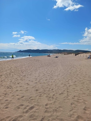 Beach nearby, sun-loungers