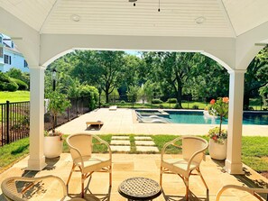 Covered cabana for breaks from the sun