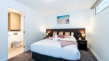 1 bedroom, desk, iron/ironing board, travel cot