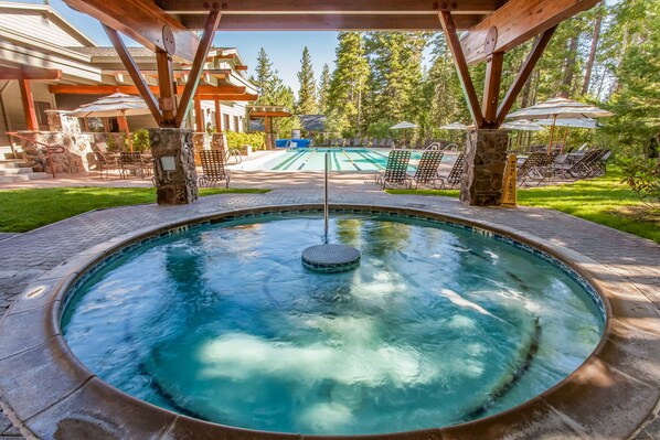 Indoor pool, a heated pool - Sophisticated Gold Bend Getaway | Fireplace | Free Ski Shuttle, Pool, Hot Tub (Truckee)