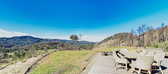 Exquisite modern getaway with private hot tub & pool + large deck w/valley-view