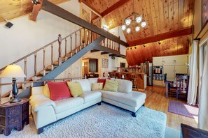 テレビ、暖炉、DVD プレーヤー