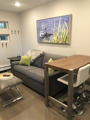 Smart TV, books, stereo - Gorgeous new, 1 bd luxury  apt, offering stunning views of the mountains and bay (Seward)