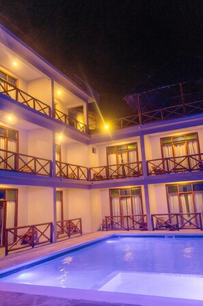 Front of property - evening/night - Ocean Breeze Hotel (Nungwi)