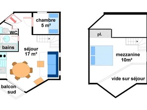 Floor plan - Charming Apartment for 6 in Val Cenis Lanslevillard - Ski-In/Ski-Out (Lanslevillard)
