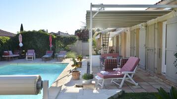 Piscine extérieure, piscine chauffée