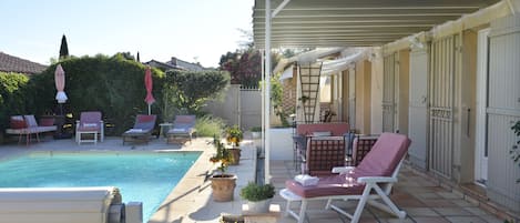 Piscine extérieure, piscine chauffée