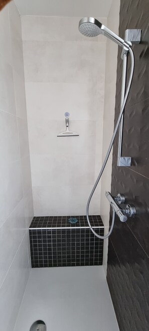Dusch, hårtork och toalettpapper
