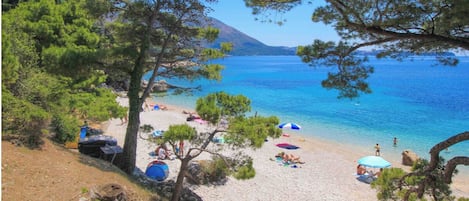 Sun-loungers, beach towels