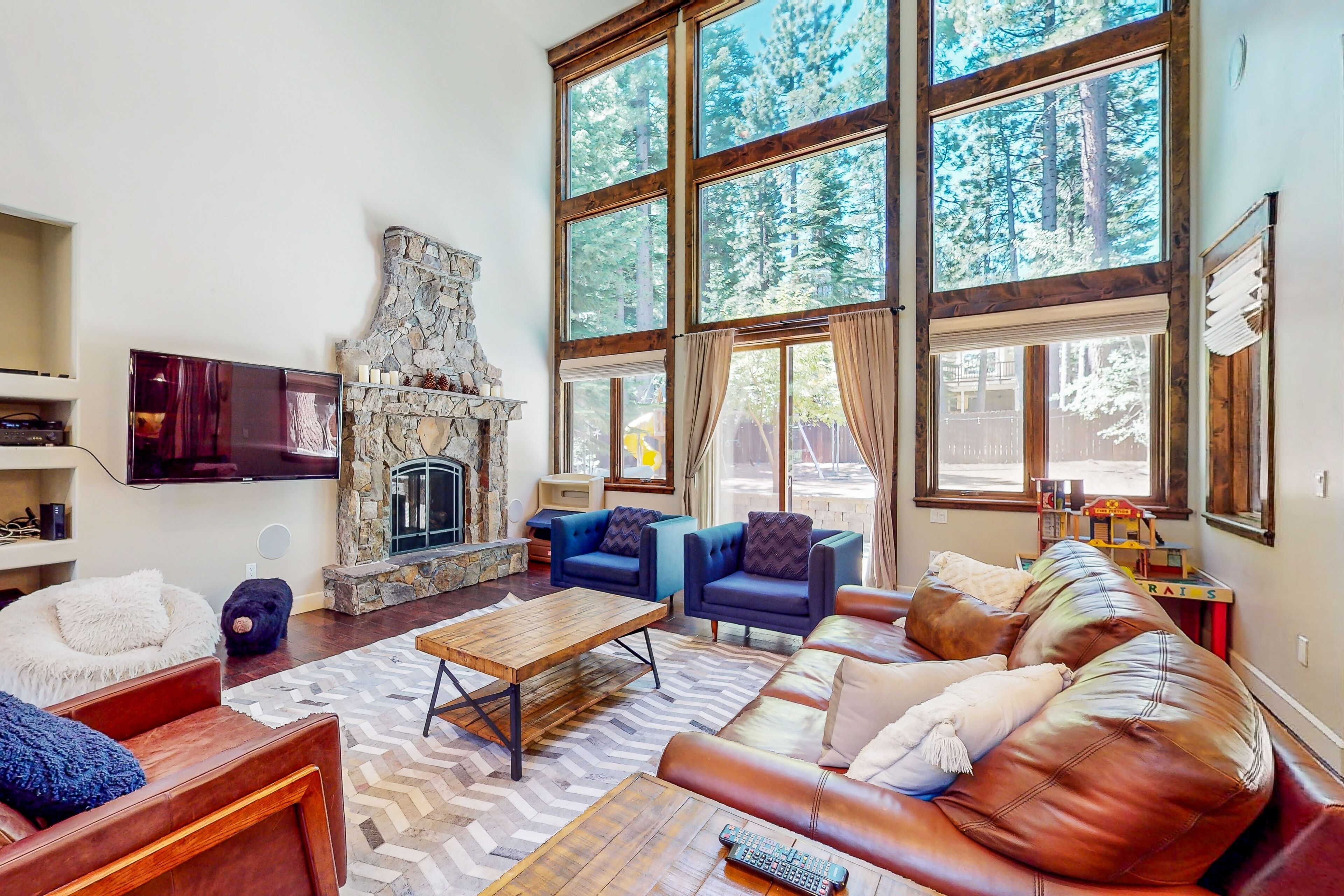 Fernseher, Kamin, DVD-Player