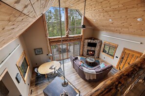 Fireplace, table football