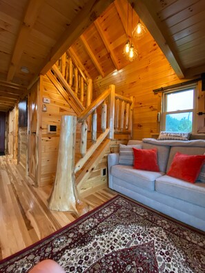 Älytelevisio, takka, kirjoja