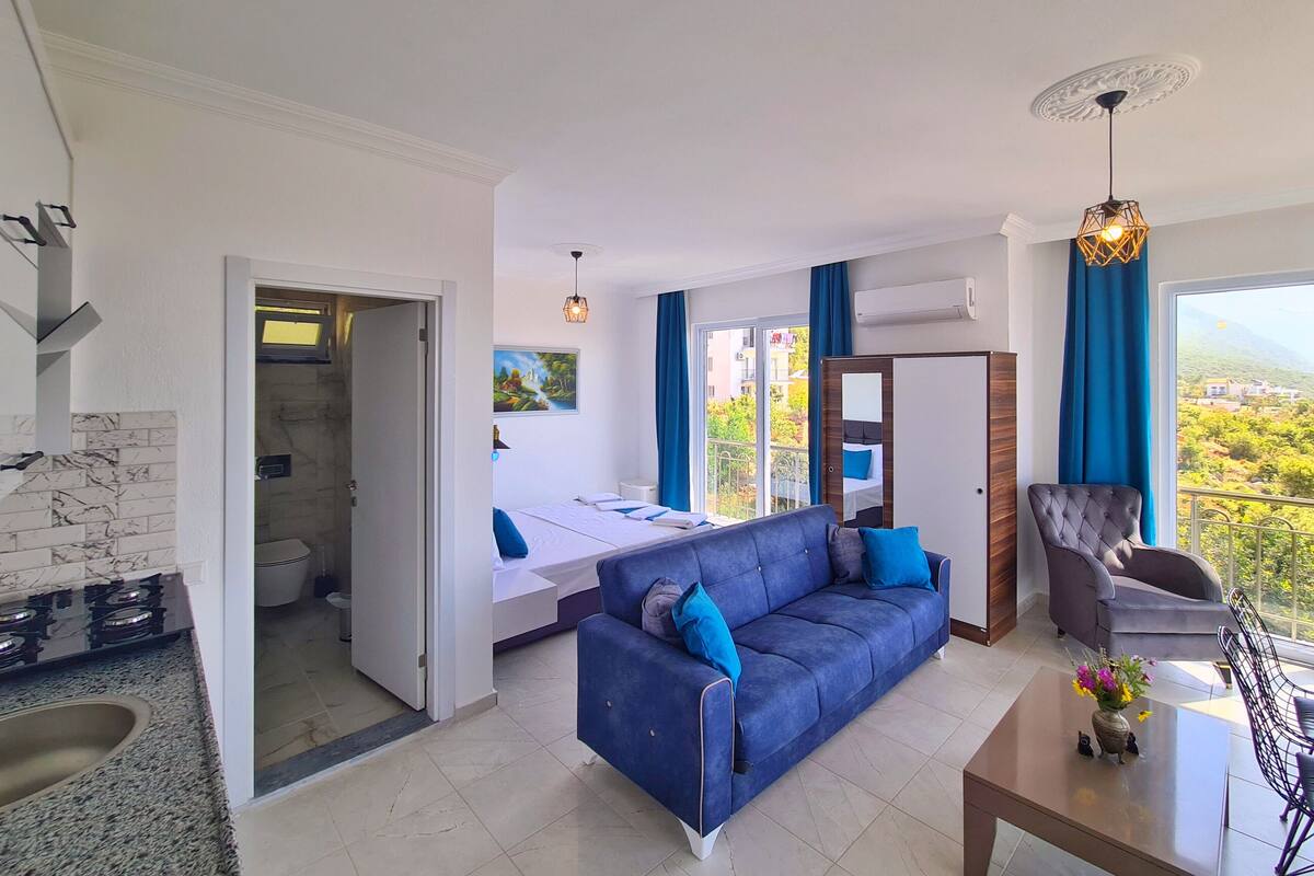 Deluxe Studio, 1 Queen Bed with Sofa bed, Lanai, Sea View