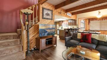 Smart TV, fireplace, video games