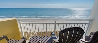 Waterfront condo with balcony & beach access