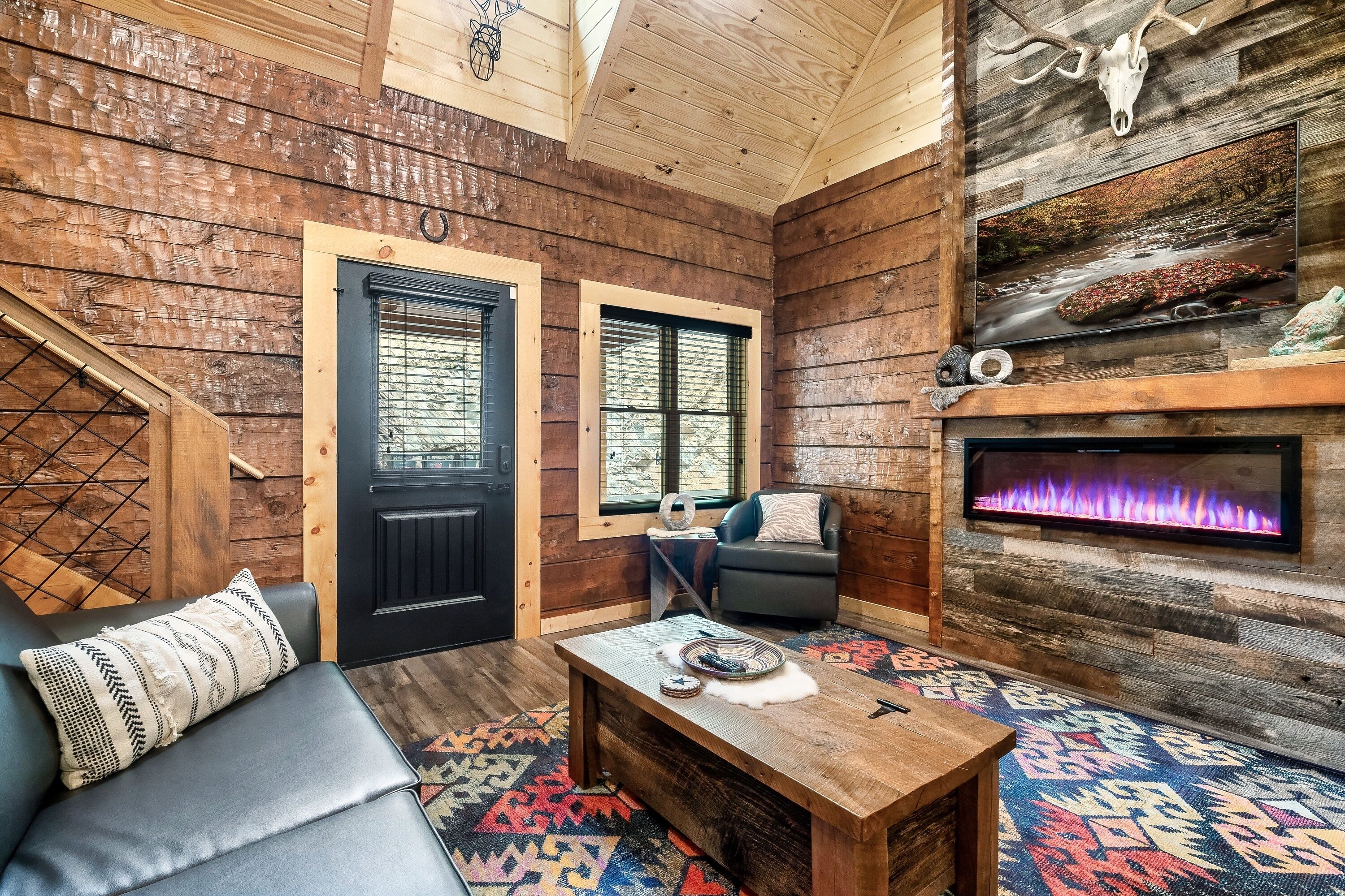 Smart TV, fireplace, video games, printers
