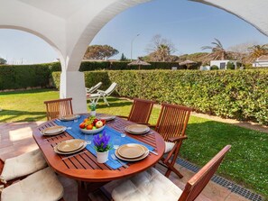 Plant, Furniture, Table, Property, Chair, Sky, Outdoor Table, Outdoor Furniture, Shade, Lighting - Beautiful private villa for 4 guests with WIFI, pool, TV and patio (Torroella De Montgrí)